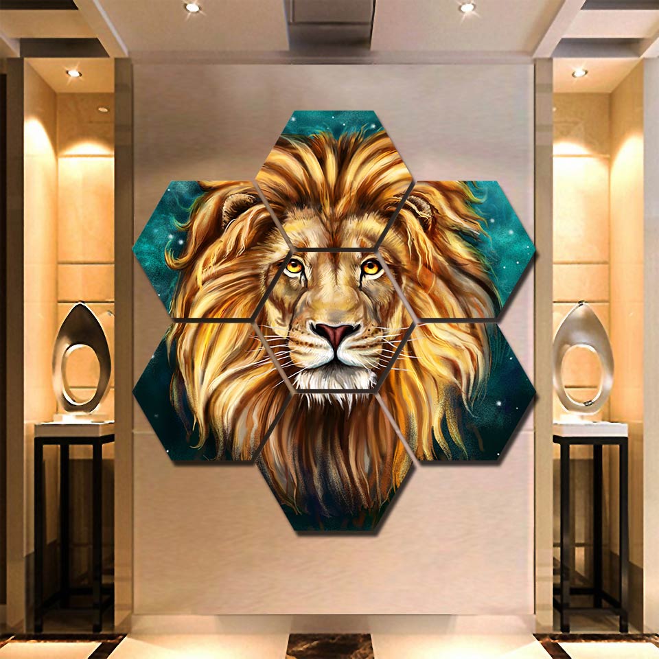 ▷ Tableau de lion dans un grand format