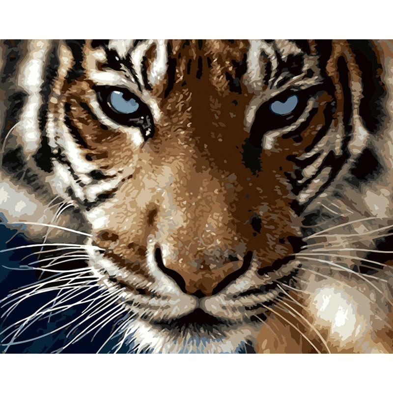 ▷ Tableau en acrylique avec un tigre à faire soi même
