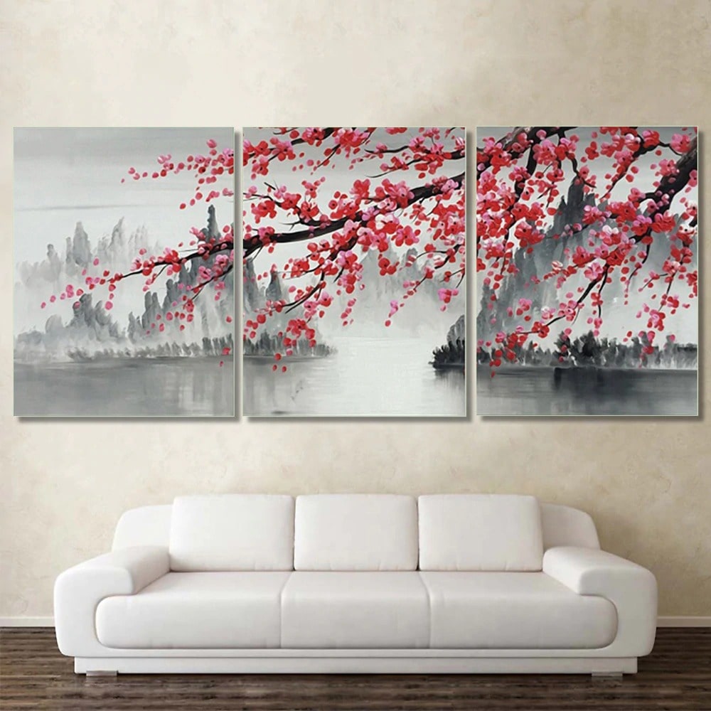 ▷ Superbe tableau d'un cerisier japonais