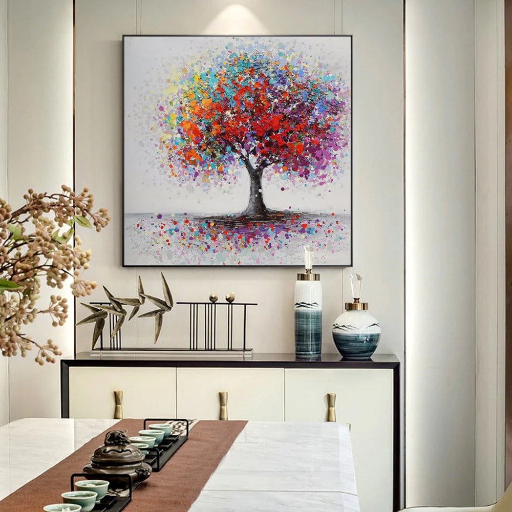 ▷ Tableau décoratif avec arbre très coloré