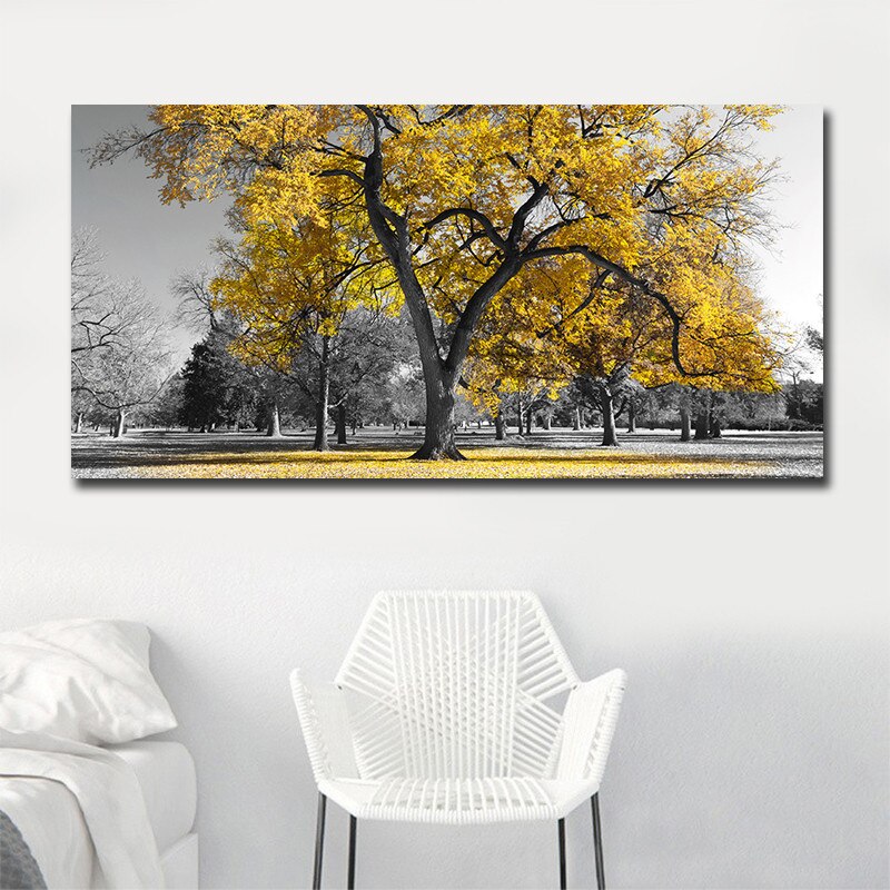 ▷ Tableau d'un arbre jaune en relief